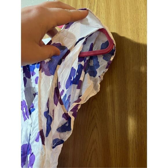 Cabi Purple & Blue Floral Top Woman’s Size Medium - Picture 6 of 10
